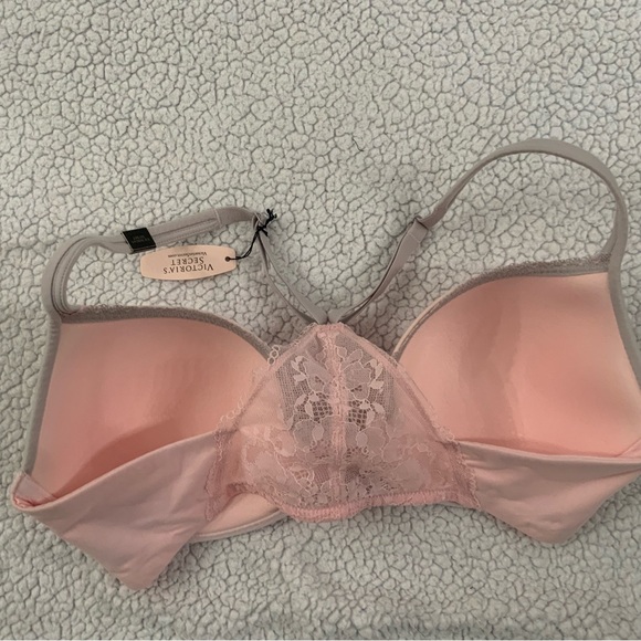 Victoria’s Secret Body By Victoria Racerback Demi Bra Front Close Pink 34DD New - Picture 7 of 7